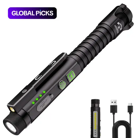 PASIION EDC Rechargeable Portable Camping Flashlight, 800-Lumen with Magnetic Clip & Base, 11-Mode LED, Glass Breaker & Bottle Opener, USB-C Charging, for Work, Home & Emergency, Rechargeable Led Flashlights #GLOBAL PICKS