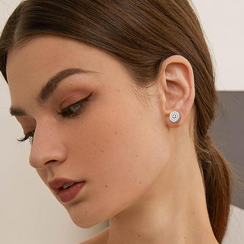 FINREZIO 16 Pairs 316L Stainless Steel Fake Gauges Earrings for Men Women Barbell Stud Earrings Mixed Color Cheater Fake Ear Plugs Faux Gauges Earrings Ear Tunnel Daily