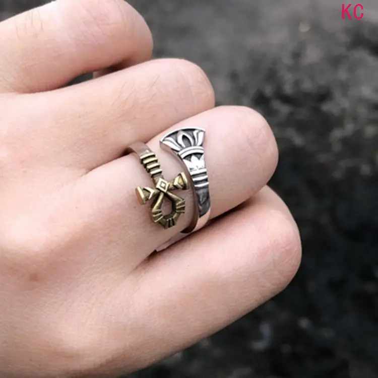Egyptian Ankh Cross Couple Ring, Retro Niche Styling, Uniquely Crafted Finger Ring For Couple Daily Accessory Matching