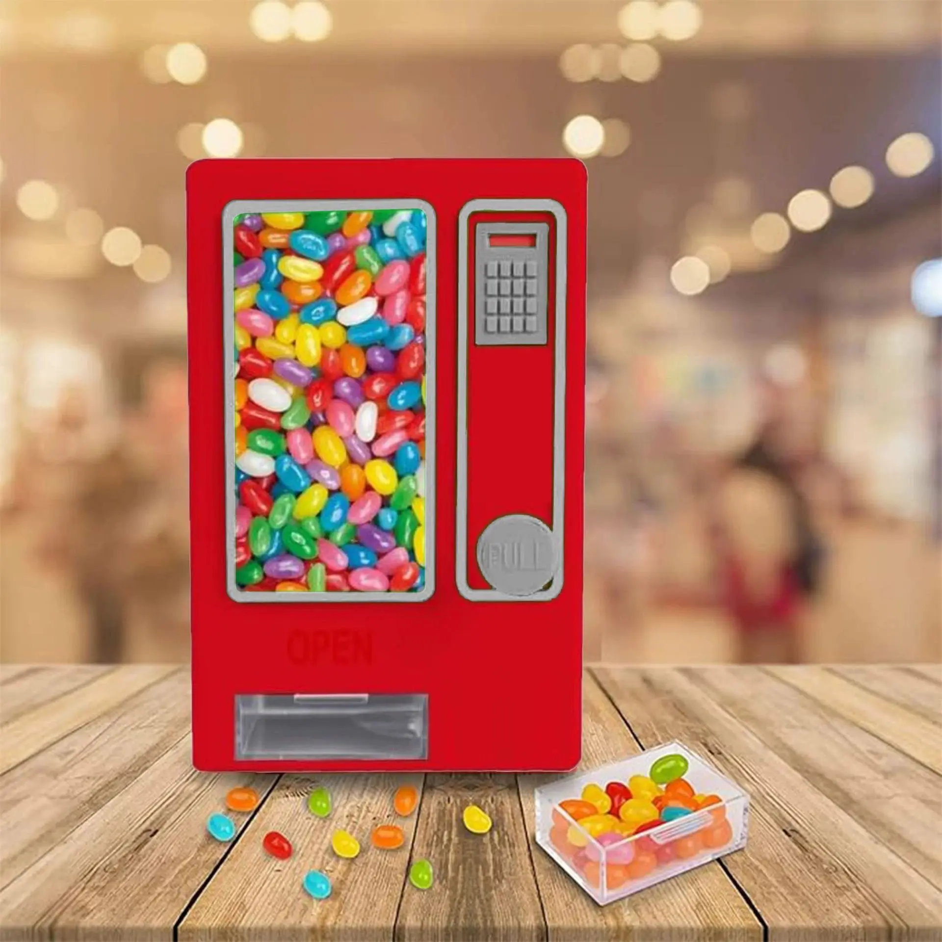 Sweet Snack Mini Automatic Vending Machine, Candy Dispenser, Retro Gumball Machine, Jelly Beans, No Battery Needed, Kids Gift