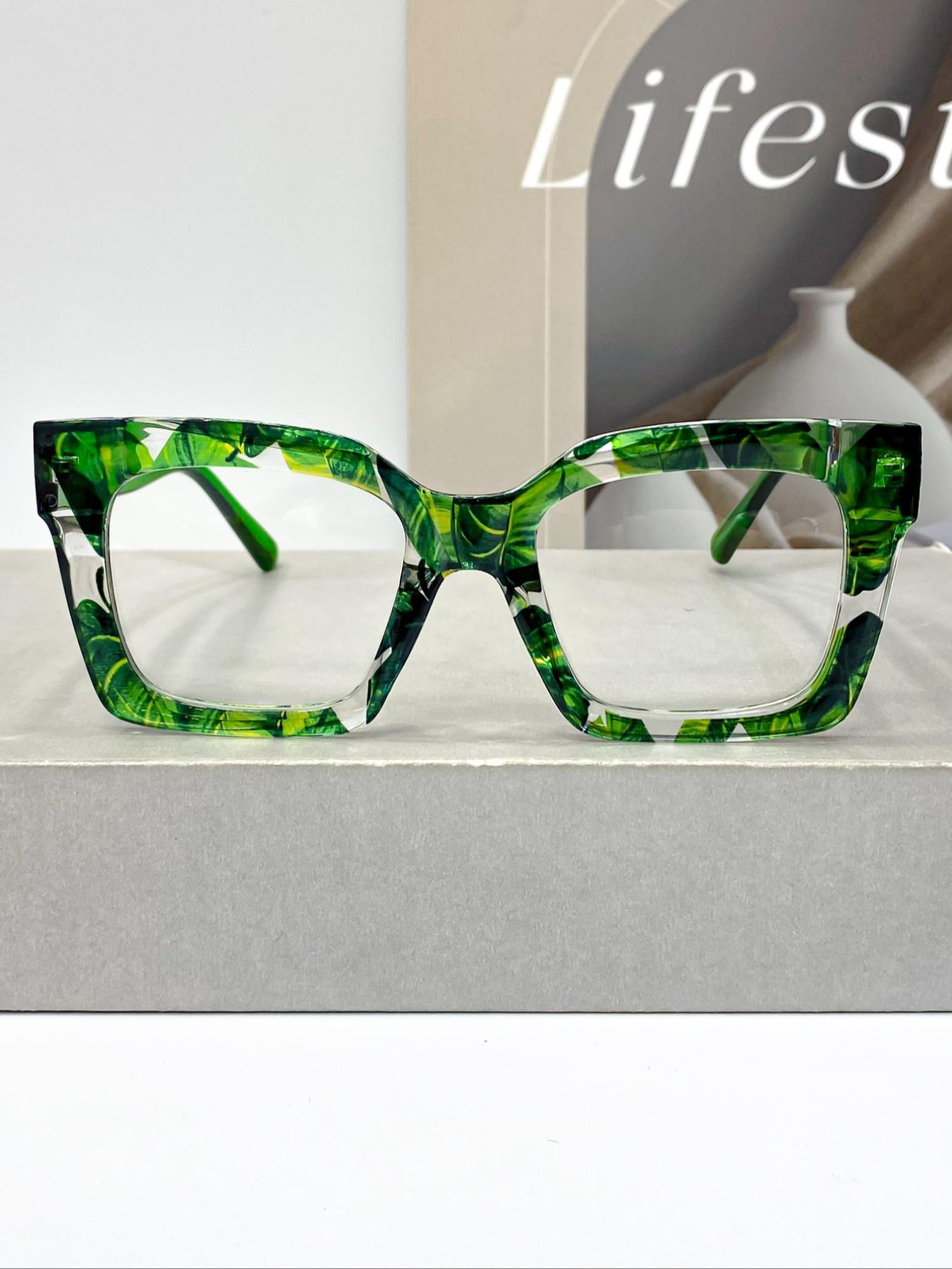 New Classic Bohemian Large Frame Square Fashion Mirror, High-Quality Multi-Color Trendy Street Style Square Frames Glasses for Men & Women Daily Wear Stylish Trendy Eyewear