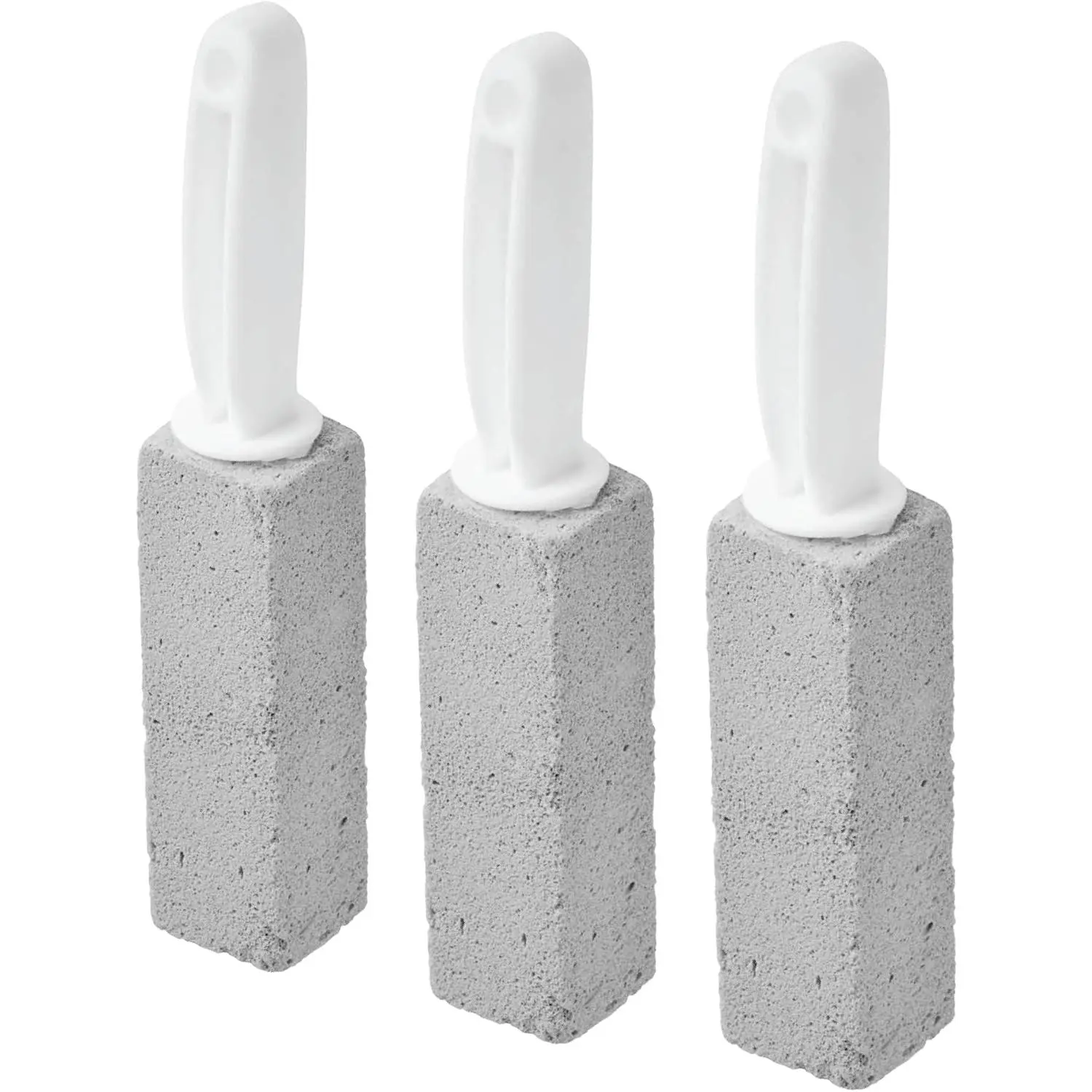 3 Pack Pumice Stone Toilet Bowl Cleaner with Handle. Hard Water Ring Remover, Calcium Scale Cleaning Block for Bathroom Sink, Pool Tile, Grill, Oven, Porcelain
