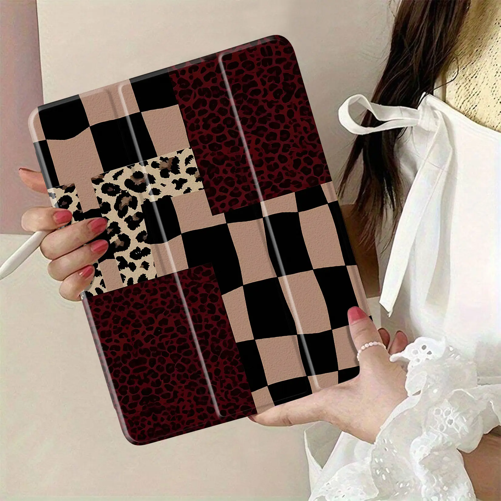 Stylish Protective Tablet Case for iPad-Series, TPU Cover with Playful Panda Sunglasses Pattern, Durable Accessories with Auto-Sleep Functionality, Ideal for Gifts