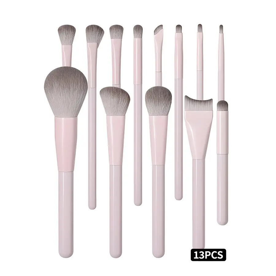 13-Piece Beginner & Makeup Artist Brush Set, Makeup Brush Kit, Long Aluminum Handle, Multicolor Brushes, Powder, Blush, Foundation, Eyeshadow, Beauty Tools