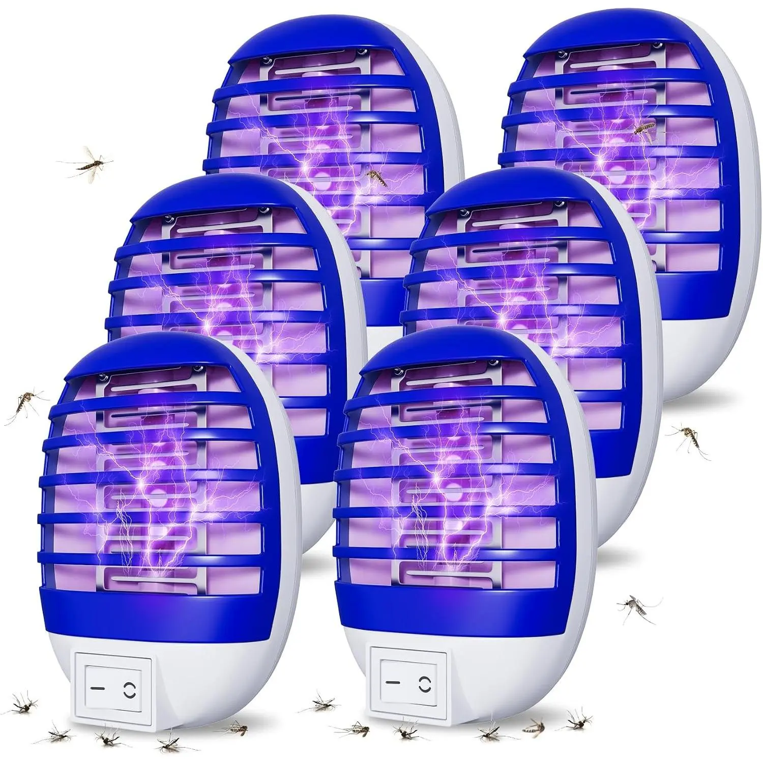 6 Pack Plug in Bug Zapper Indoor Flying Trap Indoor, Electronic Mosquito Zappers Gnat Zapper with LED Light for Patio, Bedroom, KitchenGift