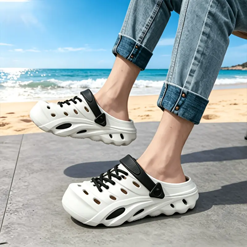 Boys' Color-Blocking Clogs - 2-Way Wear Versatile Slippers, Trendy Cool Design for Teenagers, Purple