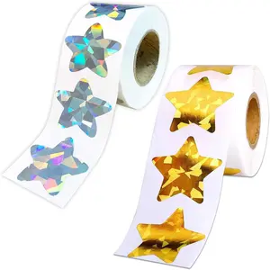 Stickers Holographic   Stickers 1" 1000 count Self Adhesive Behavior Chart Labels Glitter Foil Stickers DIY Craft Supplies