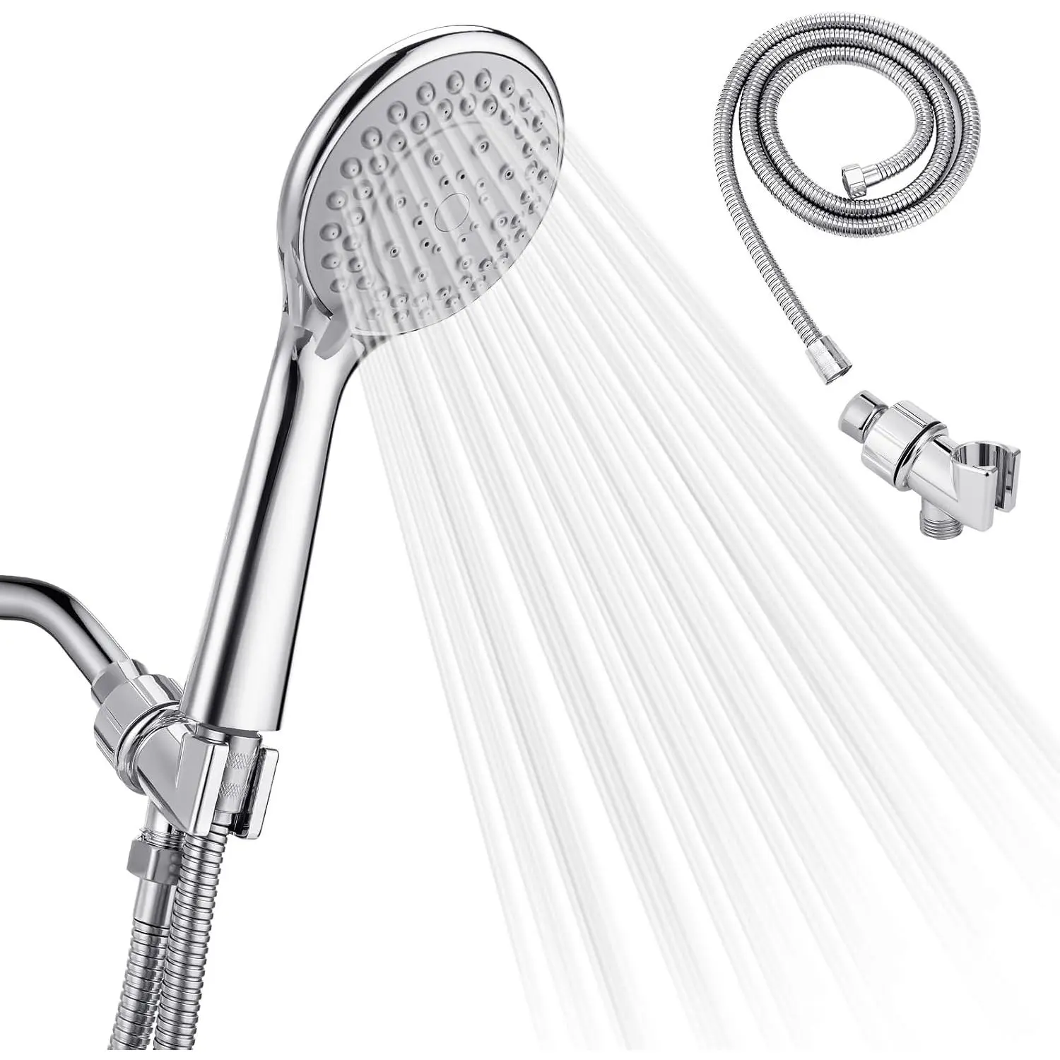 Detachable Handheld Shower  with Hose - High  5 Functions Showerheads Hand Held Shower Heads,Extra Long 4.7 ft. Stainless Steel Hose and Holder