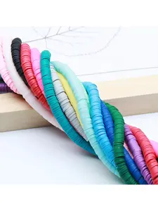 6mm 348pcs assorted solid color soft clay spacer beads, uniform thin beads, DIY craft materials suitable for necklaces, bracelets, and other jewelry accessories, holiday decorations, performance jewelry, festival arrangements, creative cultural supplies,