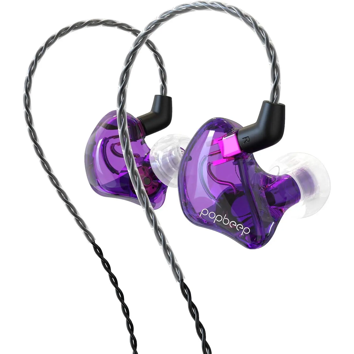 in-Ear  Headphones  Dynamic Drivers IEM Earphones Detachable MMCX  Musicians Earbuds Headphones (BC100 , with no Mic)