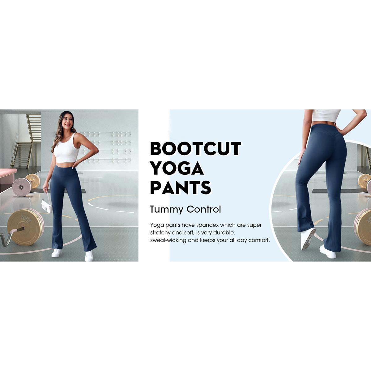 Imily Bela Women's High Waist Flare Athletic Yoga Pants with Pockets Butt Lifting Running Workout Bootcut Leggings for women