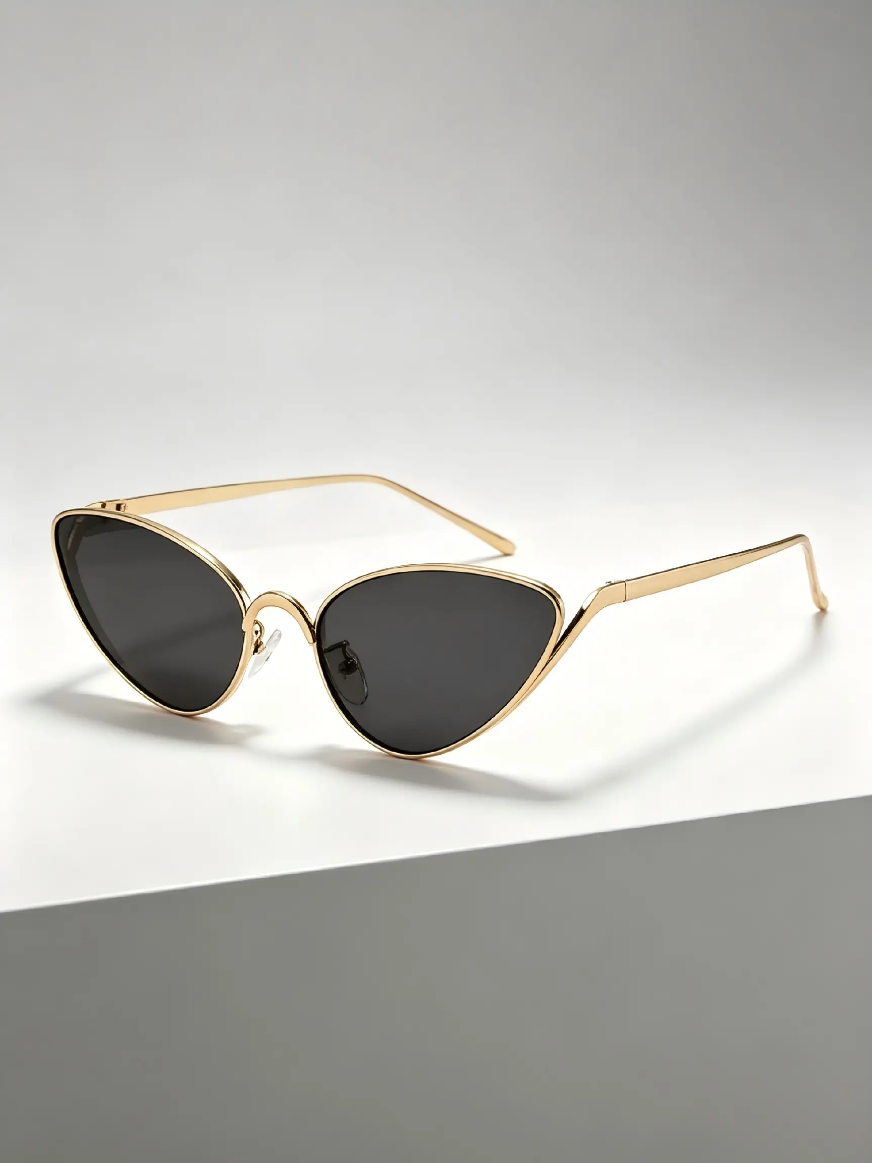1pc Small Frame Cat Eye Metal Glasses, Style Simple Elegant Eyewear, Trendy Retro Decorative Glasses for Women