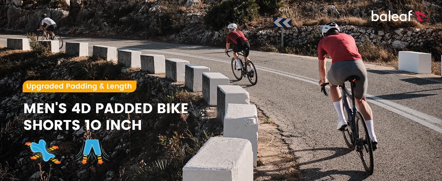 Baleaf Mens 4D Padded Bike Shorts Cycling Shorts with Phone Pockets Zipper UPF 50+ Reflective Mountain Biking Gear