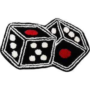 Dice Rug - 31"X23" Cool Carpet Non-Slip Flocking Floor Bath Mat for Living Room Decor, Alt Room Decor Soft Y2K Rugs Hypebeast Doormat for BedroomGift.