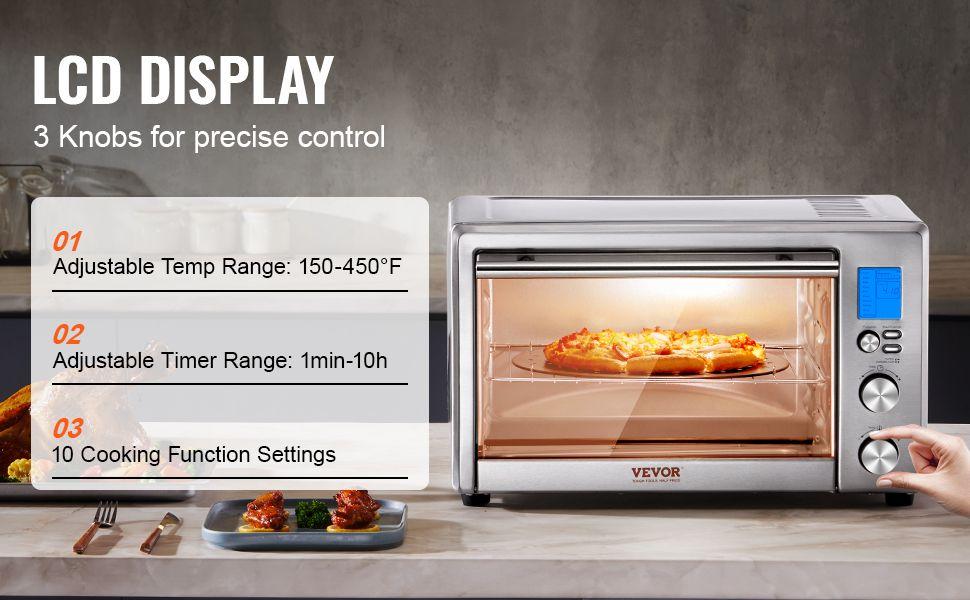 VEVOR Countertop Convection Oven 28L Toaster Baker 10-IN-1 1800W for Home Use