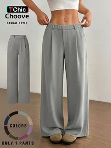 Women's Straight-Leg Loose-Fit Pants, Casual Chic Trousers, Casual Pocket Trousers, Casual Lounge Pants, Simple Versatile Design, Soft, Skin-Friendly and Stretchy Fabric for All-Season Wear