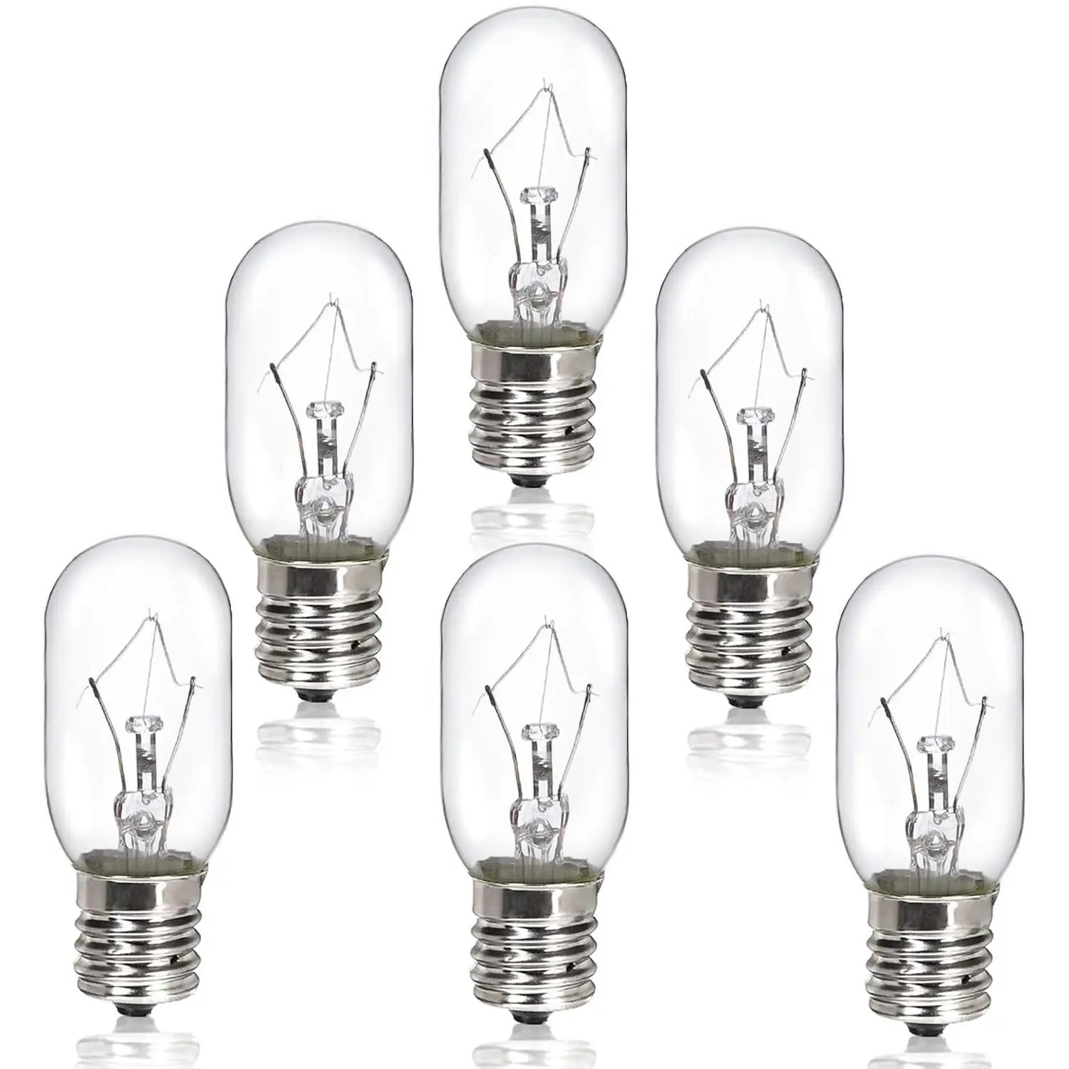 6 Pack Microwave Light Bulb 40 Watt 120V T8 Replacement Light Bulb E17 Standard Base Stove Light Bulbs Under Hood for Oven Stove Refrigerator Microwave