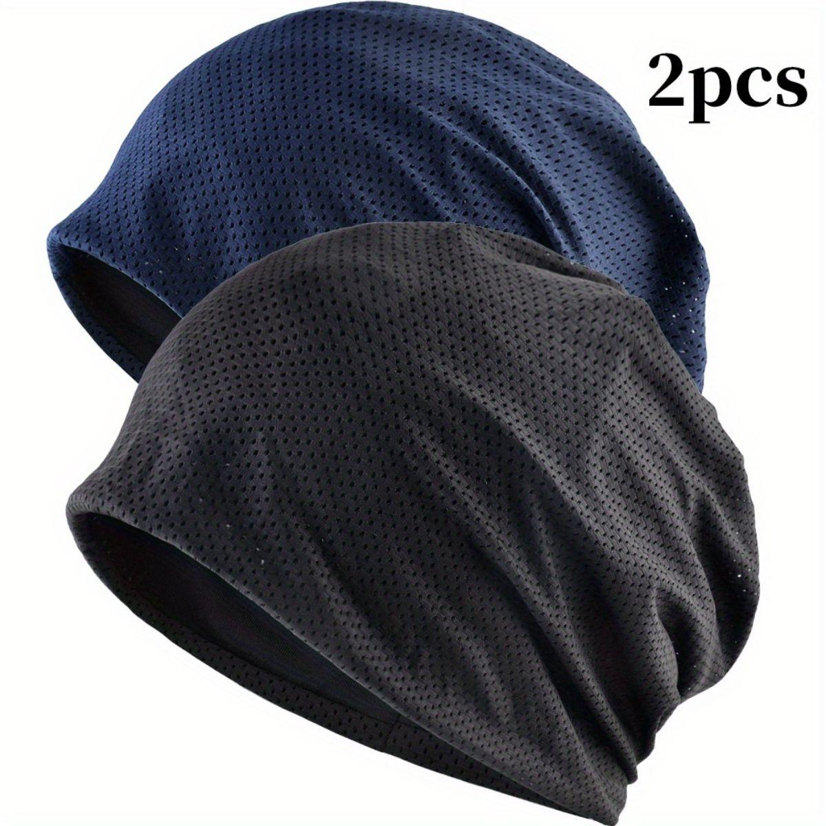 1/2pcs of Men's Summer Mesh Thin Pullover Hat, Running Sports Headband Hat, Headscarf Hat, Bald Hat, Fitness Hat
