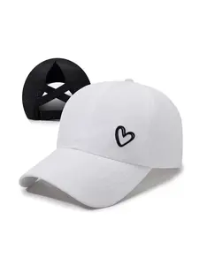 Womens Criss Cross Ponytail Hat, Quick Drying Polyester Baseball Cap, Sun Hats with UV Protection, Sport Cap for Outdoor Activities