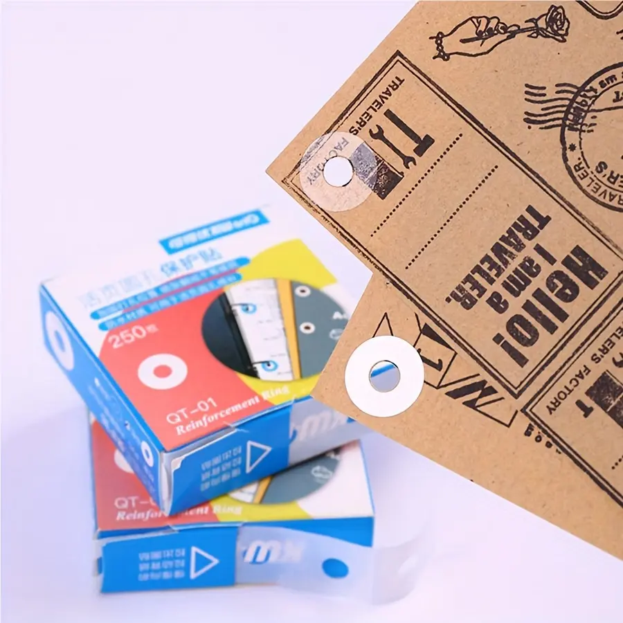 250 Pieces Binder Hole Reinforcement Stickers, PVC Ring Binder Paper Repair Labels for Filing