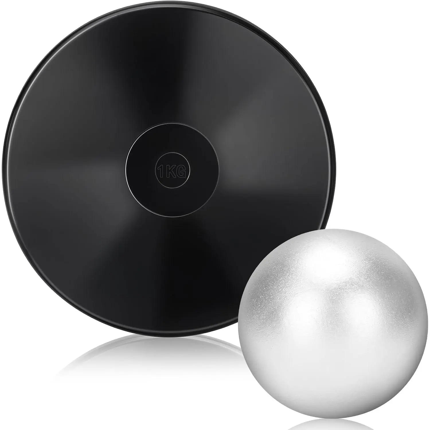 Iron Shot Put Set 6lbs 8lbs 12lbs 1kg Rubber Shot Put Ball & Discus for Track & Field Athletes Training, Suitable for High School College Throwers Outdoor Sport Coaching Competitions Practice