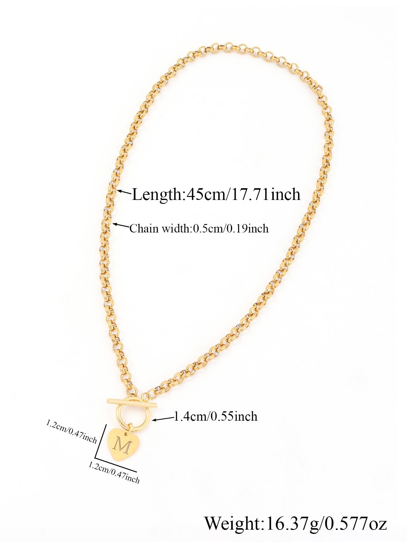 Heart Hollow Out Initial Necklace, Initial Letter Necklace, Stainless Steel Chain Necklace for Women, Elegant Fashion Jewelry for Party, Daily Decor, Trendy All-match & Exquisite Jewelry for Birthday Gift
