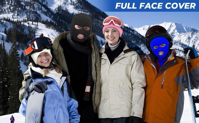 2pcs 3 Hole Winter Knitted Mask, Car Seat Protector for Head Rest, Full Face Cover Ski Scarf Mask Warm Balaclava for Adult Skiing, Motorcycle,Wind Protection