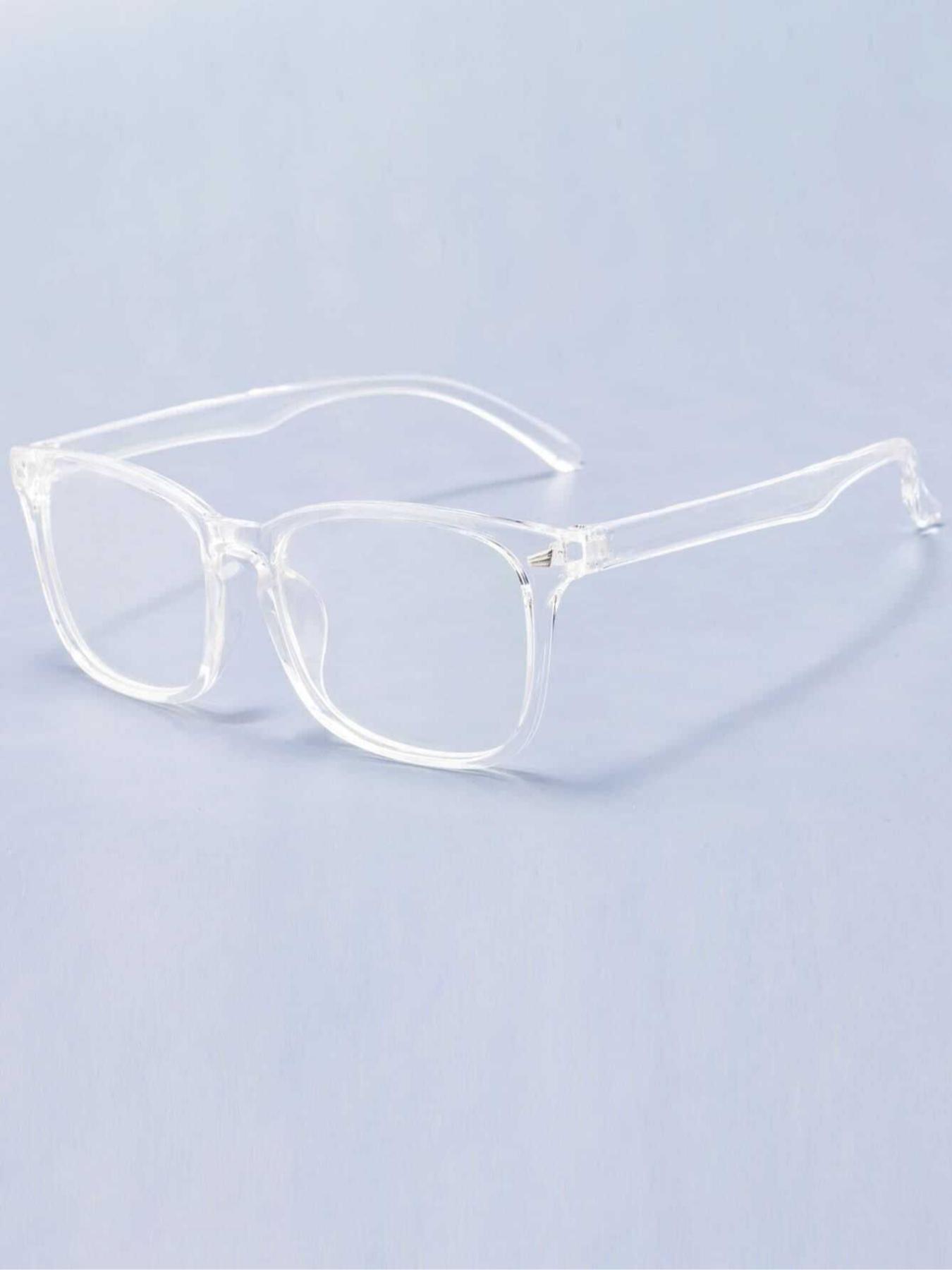 Square Frame Anti-blue Light Glasses, Fashion Transparent Glasses for Women & Men, Fashion Eyeglasses for Work, Daily Clothing Decor, Perfect for Student Daily Use, Square Frame Eyewear