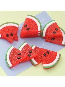 4 Realistic Watermelon Slices - Durable ABS Resin Snack, Suitable for Dollhouse Decoration, Collection Display, Handicraft - Lifelike Fruit Decoration for Teens and Adults (Ages 14+) , Watermelon Decoration