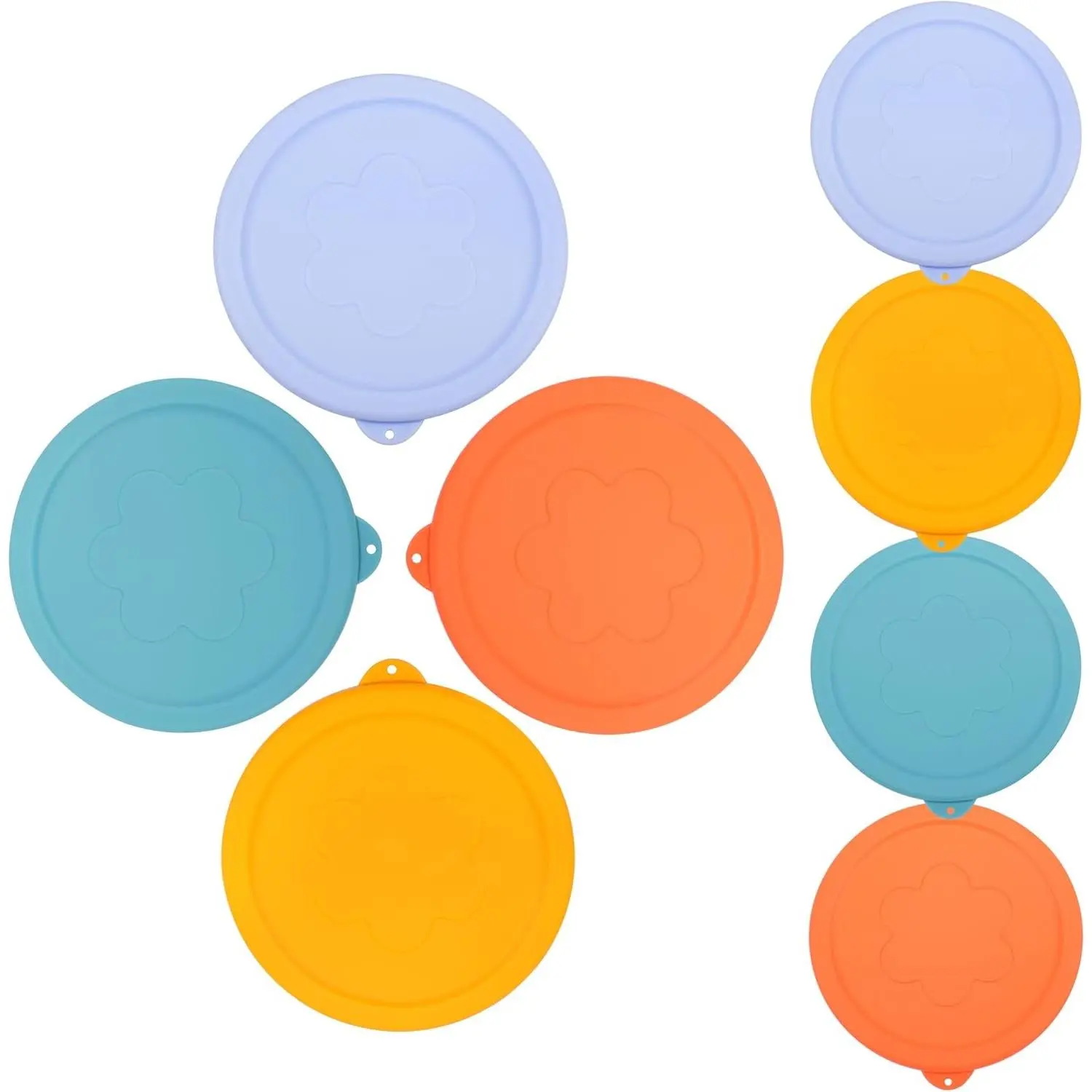1 Cup (4 Pack) + 2 Cup (4 Pack) Silicone Replacement Lids Storage Cover for Pyrex 7202-PC and Anchor Hocking Glass Bowls (Container not Included) 8 Pack Microwave, Dishwasher and Freezer Safe