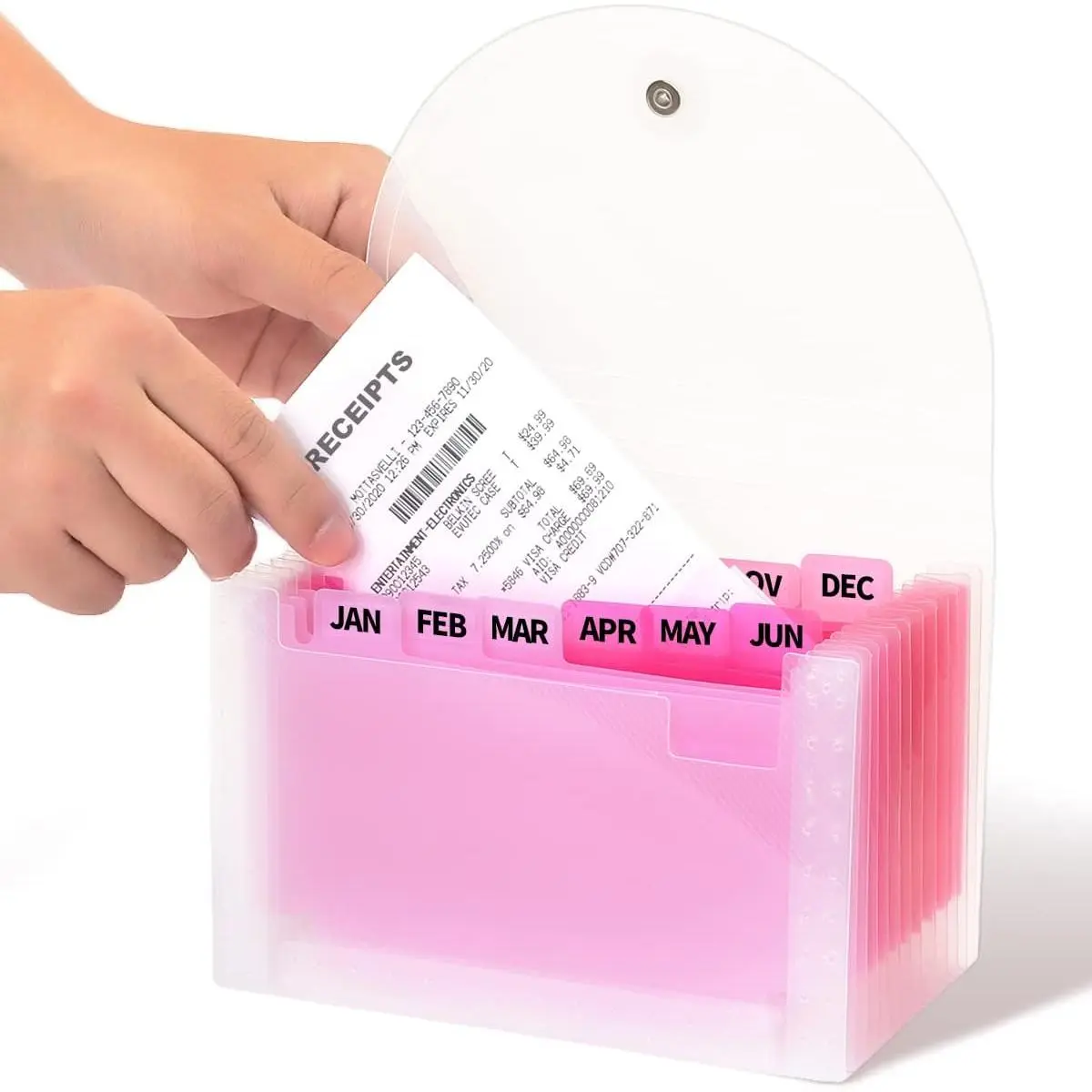 Receipt Holder, 13 Pocket Accordion File Organizer, 7x4.5 Inches,