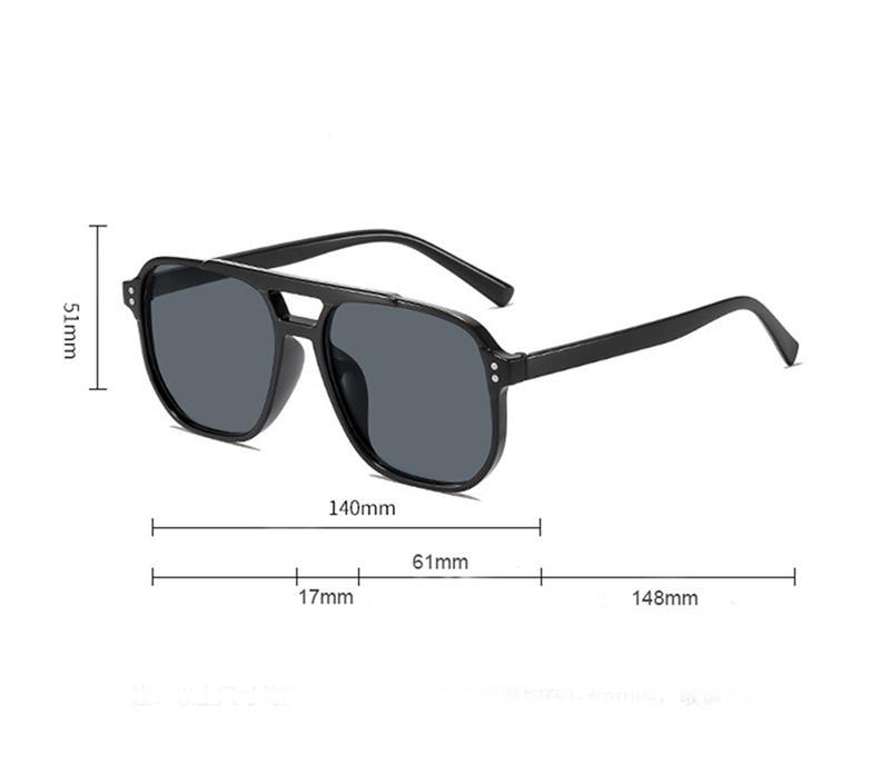 3PCS Vintage Square Sunglasses for Men & Women, Big Brand Designer Unisex Sun Glasses with UV400 Protection, Black Lens Stylish Shades Set for Male & Female