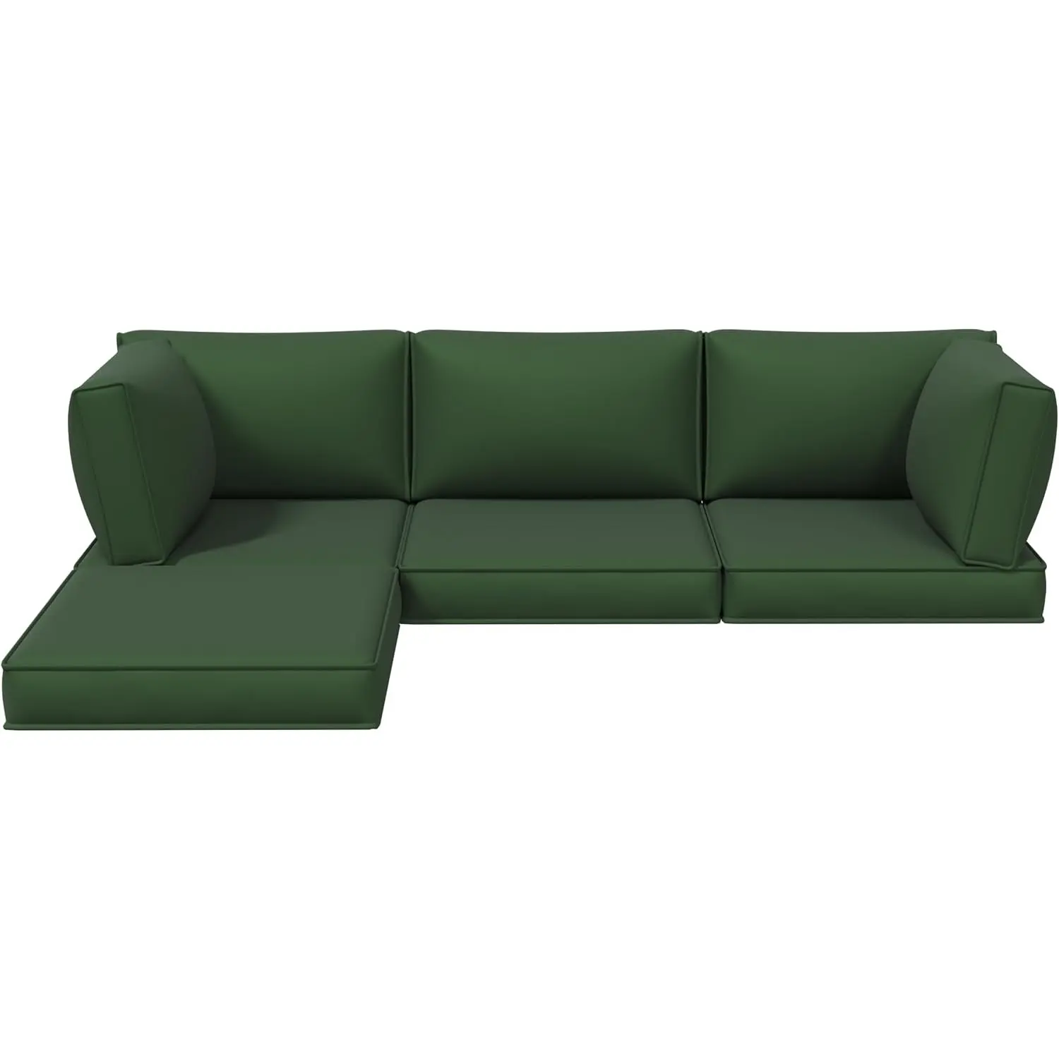 Aoxun Replacement Cushions for Outdoor Furniture, 9-Piece Outdoor Cushions for Patio Furniture, Deep Seat, Waterproof & Fade Resistant Couch Cushion for 4-Seat Patio Conversation Sets, Dark Green