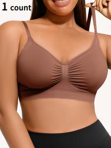 women's solid color bra, comfortable breathable wireless bra, minimalist soft lingerie for daily wear, women's lingerie for all seasons, high stretch seamless, womenswear, underwear, wireless underwear bras, soft fabric bra