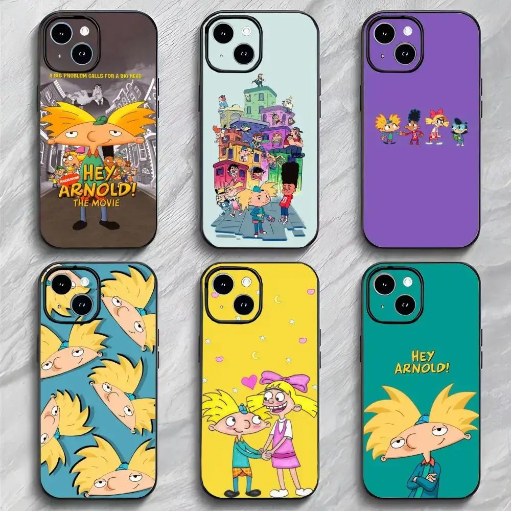 Cartoon Hey Arnold Retro Art Aesthetic Smartphone Case - Slim Fit, Glam, Elegant, Soft Black, Lightweight, Shockproof, Durable TPU Protection, Mobile Phone Accessories for iPhone 11-17 Pro Max/Plus & Samsung Galaxy S23-S25 iOS/Android Devices, Hyperrealis