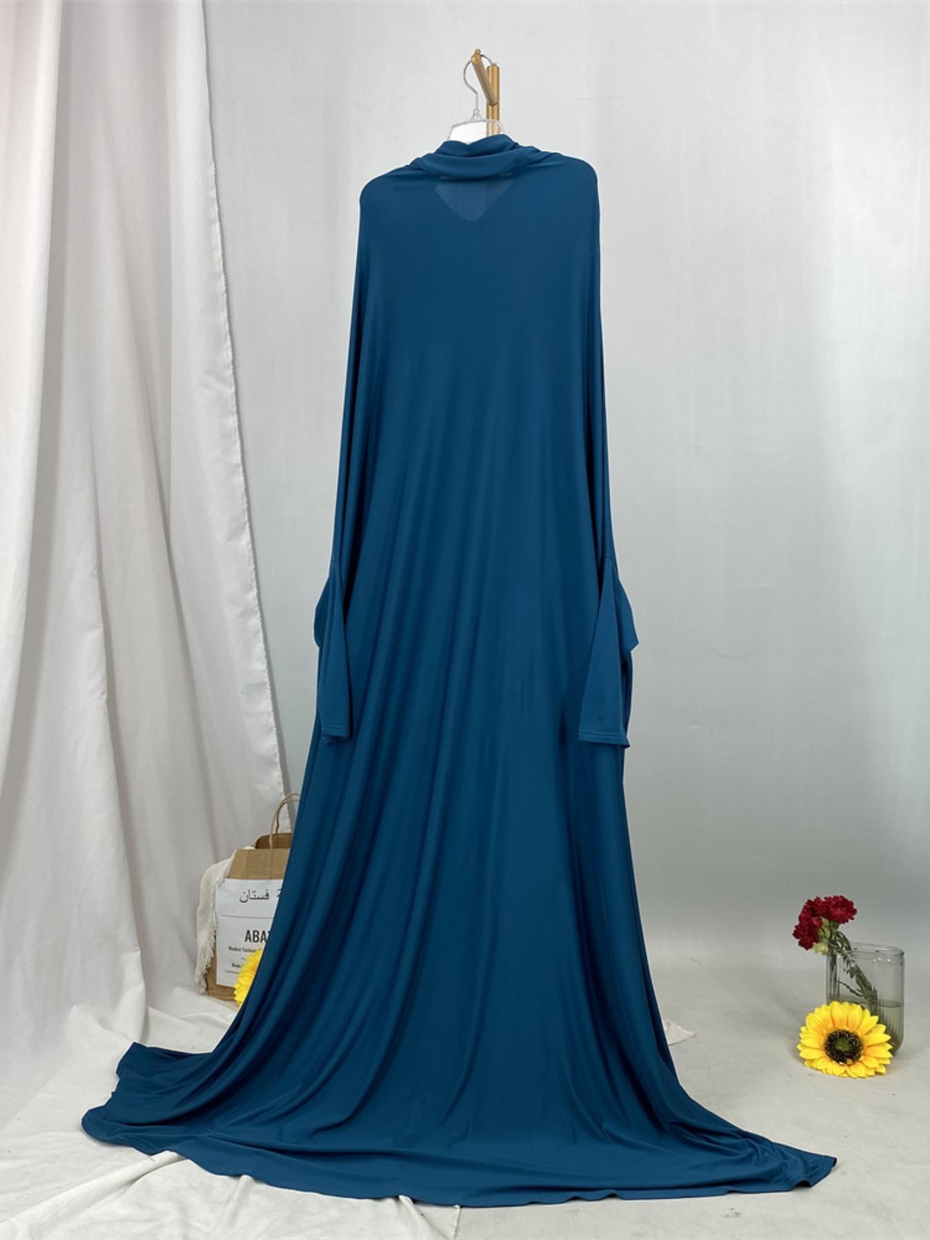 Women's Solid Color Long Sleeve Abaya, Modest Round Neck Long Dress for Women, Muslim Clothing for Daily Wear, Modesty Abaya, Islamic Abaya, Dubai Abaya, Abayas for Eid