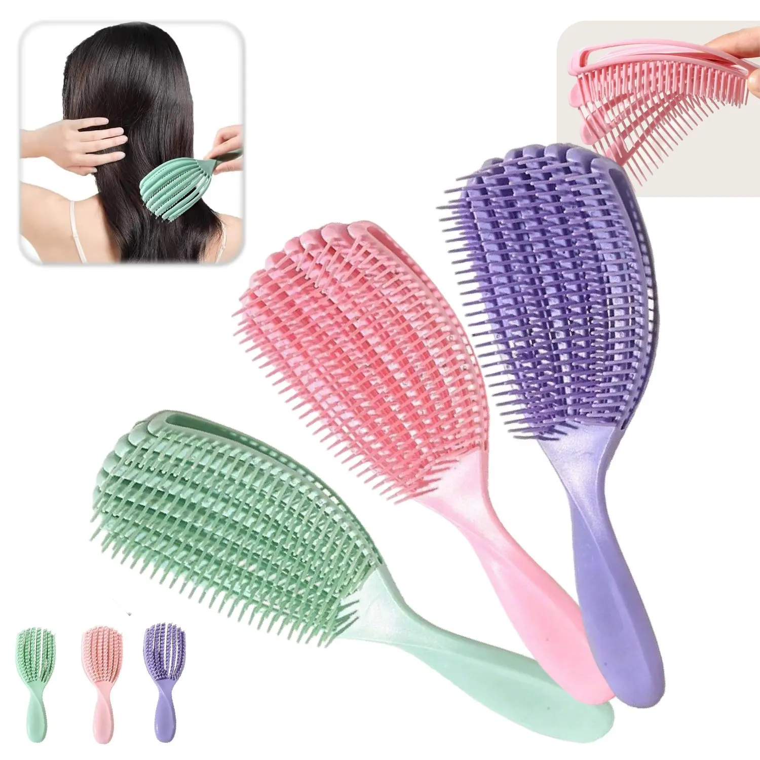 Smooth Hair Comb for All Hair Types, Wet & Dry Use, Flexible Teeth, Pain-Free Detangling, Reduces Breakage, Unknots Easily