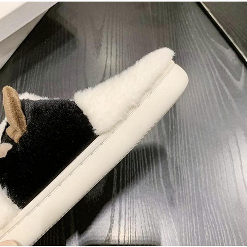 Fashionable Adorable Couples Cow Slippers for Men Women - Thickened Sole Warm Anti-Slip Deodorant Home Outdoor Shoes