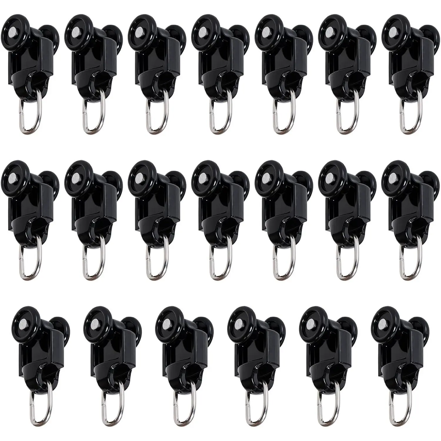 20 count Ceiling Mounted Curtain Track, Heavy-Duty Curtains Rails Room Divider Curtain Track for Living Room Bedroom Room Shower Divider Pulley, Black