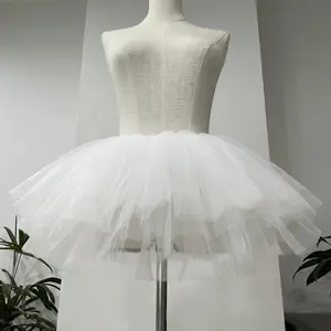1pc White Puffy Tulle Lolita Underskirt Women Cosplay Ballgown Kids Bridal Boneless Petticoats Tutu Dress