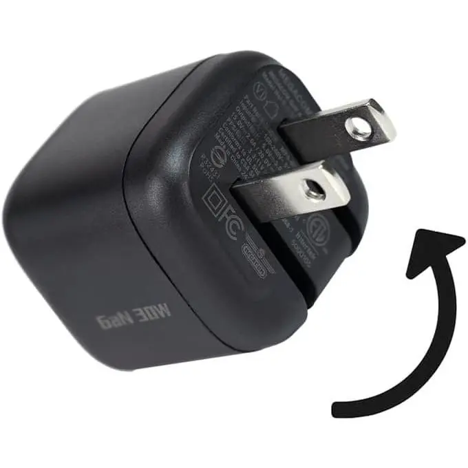 Gan Charger 30W USB-C Power Adapter, Foldable PD3.0/PPS/QC3.0  Wall Charger Compatible with Smartphones, Tablets, and  USB Type-C Devices (Black)
