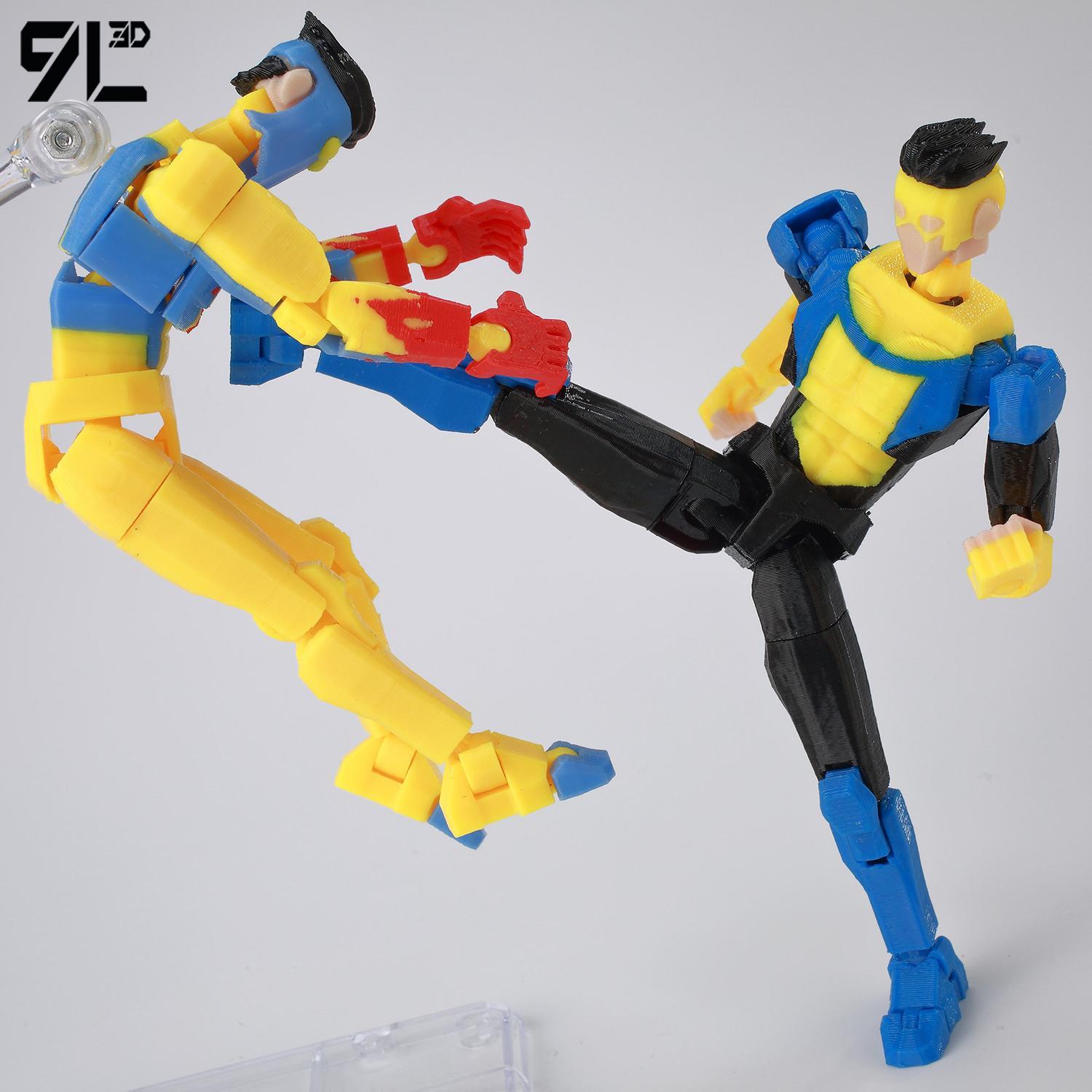 9L3D Printed Invincible Tech Jacker T13 Lucky13 Action Figure Dummy13 Motorcycle Multi-Jointed Collectible Model Toy Titan13
