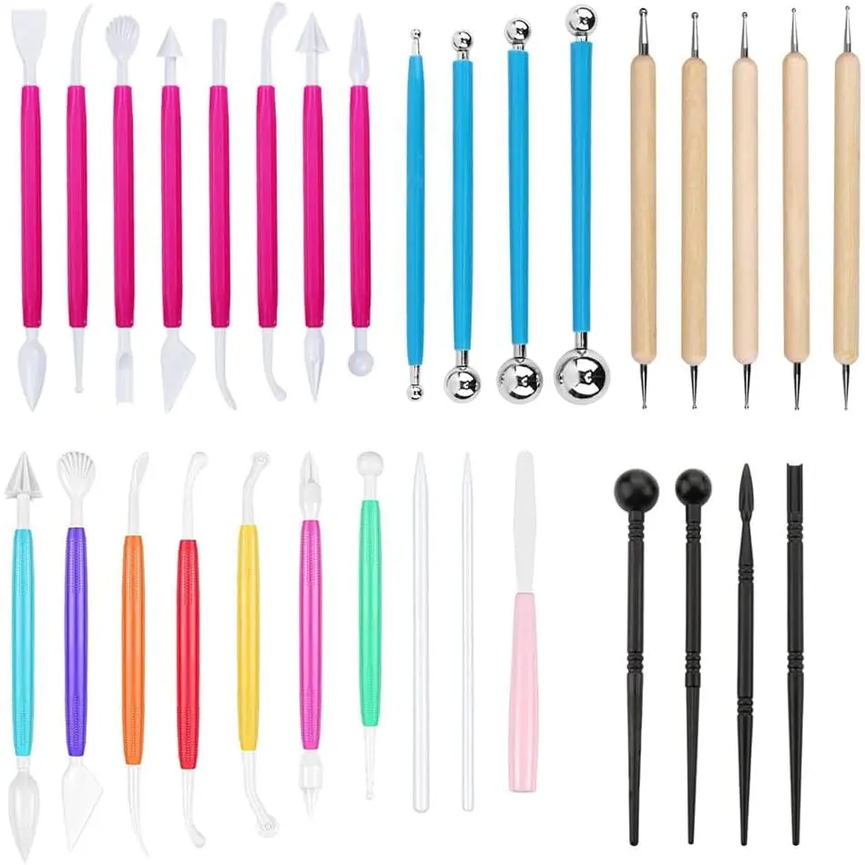 31 count Cake Decorating Tool Set, Fondant Tool, Polymer Clay Tool, Modeling Clay Sculpting Tools Kits for Pottery Sculpture