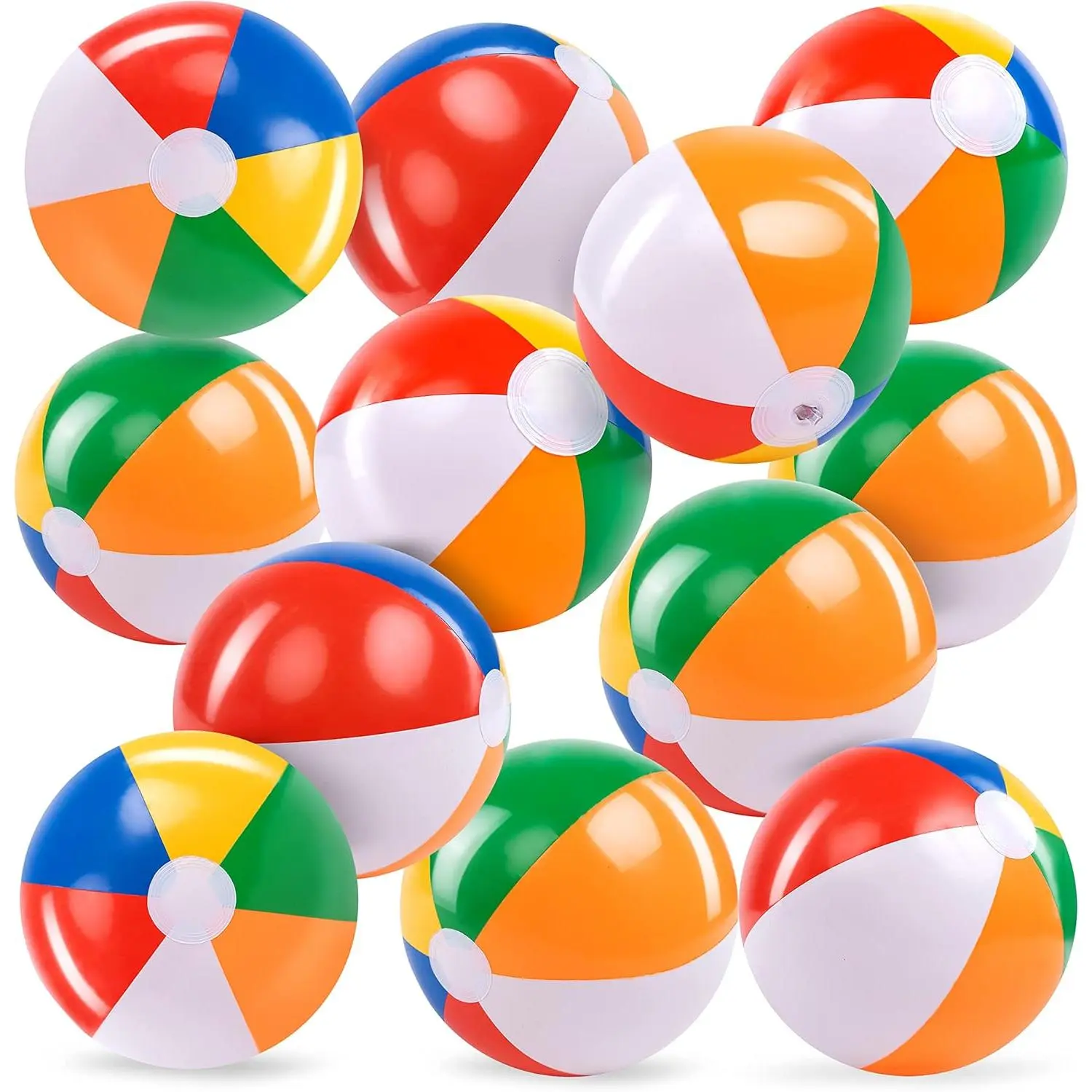 12-Pack 12“ Beach Balls - Bulk Classic Beachball Inflatable Swimming Pool Toys for Games Adults Kids Birthday Party Supplies Combo Set, Rainbow Color Blow Up Luau Decorations Favors Gifts (12")fidget toys