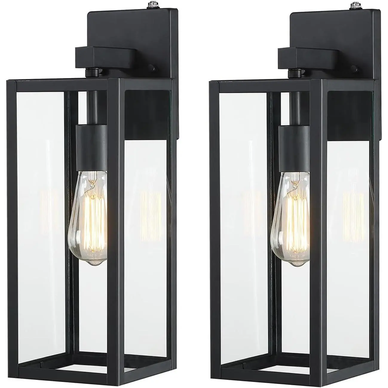 18 Inch Outdoor Wall Light ,2 Pack Outdoor Lanterns for Porch,Large Outdoor Sconce Lights with Sensor,Photocell Wall Lantern for Porch Patio Garage