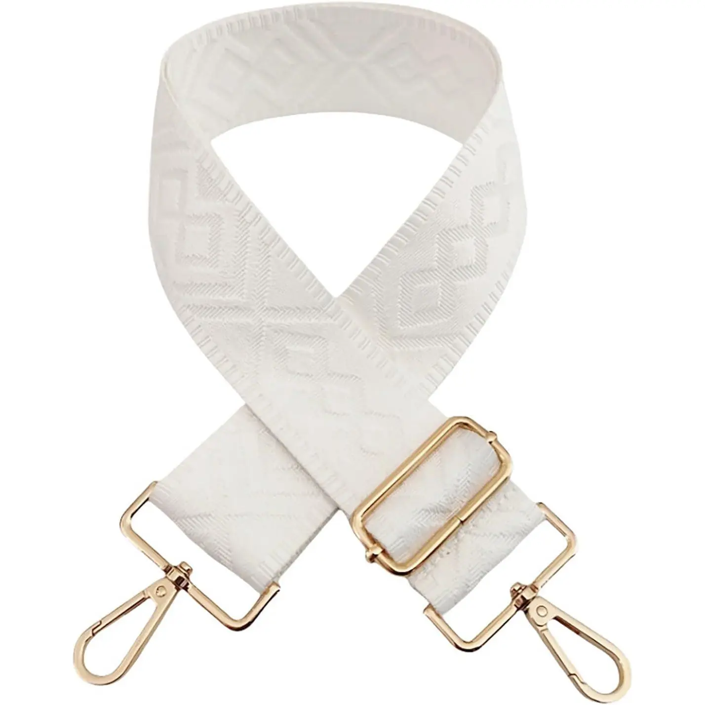 Women's 2-Inch Wide Synthetic Adjustable Removable Crossbody Bag Strap, Solid Polyester Replacement Strap with Clip-On Metal Buckles for Easy Carry