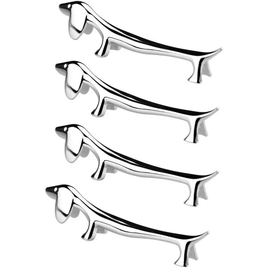 4 count Chopsticks Holder Rest Pillow Zinc Alloy Chopstick Rack Stand for Spoon Fork  Tableware Brush   Decoration (Dachshund)