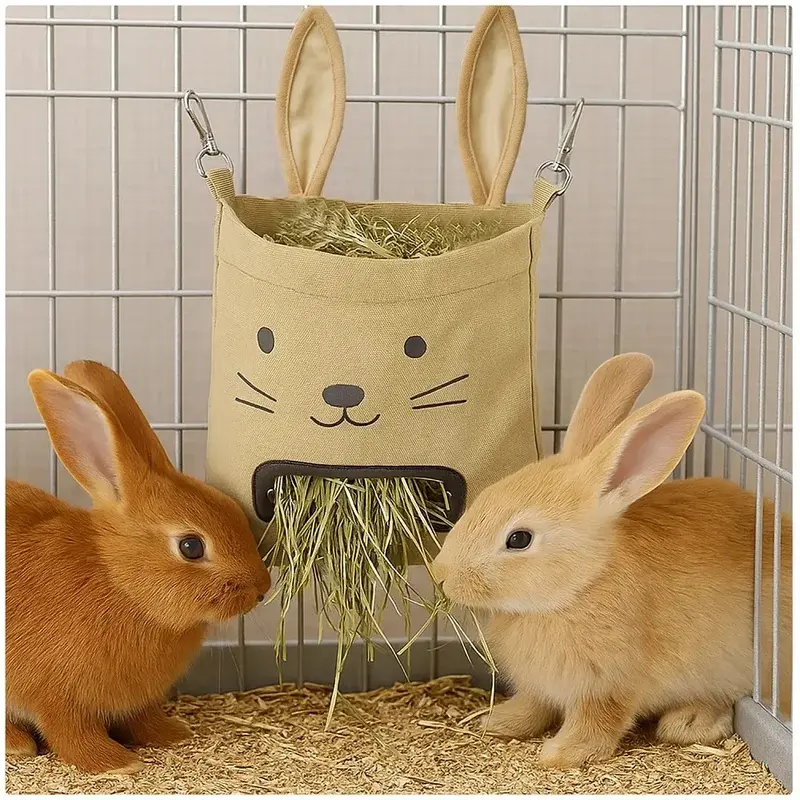 New Rabbit Hanging Hay Bag, Convenient Shaped Feeding Tool for Small Pets, Multiple Colors Available (Pet Supplies)
