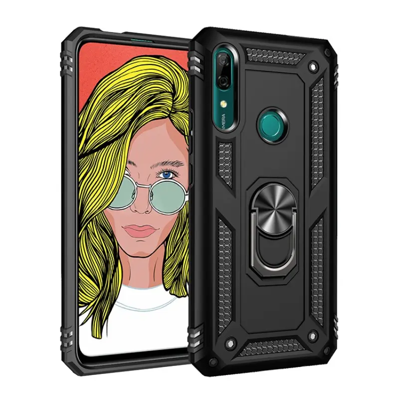 Phone case for Huawei P Smart Z/y9 Prime 2019, Anti-Drop, Dust-Proof, Waterproof, Fingerprint Resistant, with Magnetic, Rotatable Stand for P Smart Z/y9 Prime 2019 Protective Cover