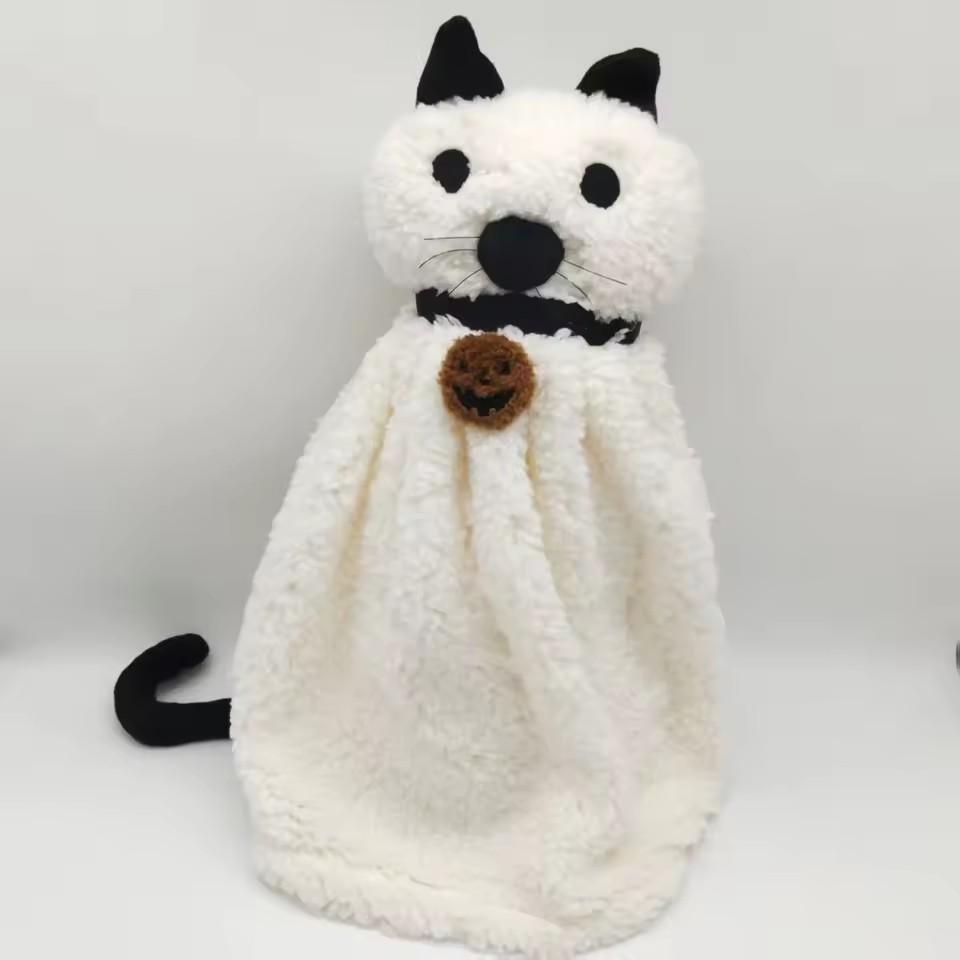 Gus the Ghost with Pumpkin Plush Toys Dog Cat Bat Soft Stuffed Animal Plush Halloween Christmas Gifts for Kids Home Decoration